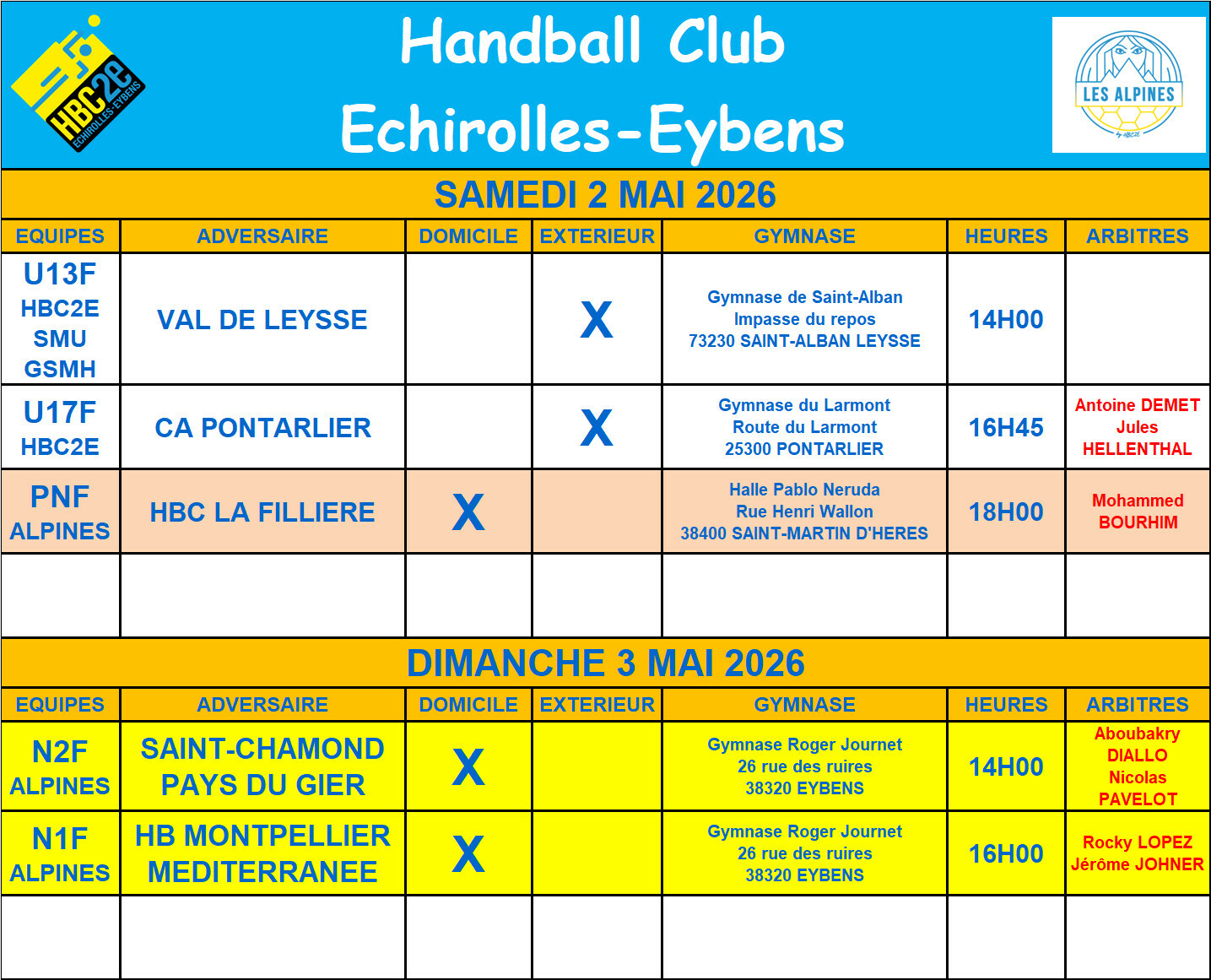 Rencontre des 2 et 3 mai 2026