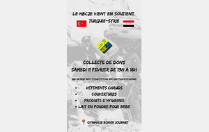 Collecte de dons ~ Syrie/Turquie Samedi 18 février