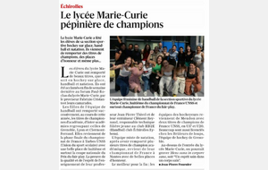 Article du Dauphiné - Le lycée Marie Curie pépinière de Champions