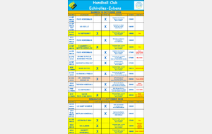 Planning des matches pour les 10 et 11 octobre 2026