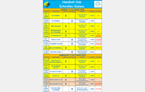 Planning des matches pour les 17 et 18 octobre 2026