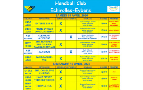 Rencontre des 18 et 19 avril 2026
