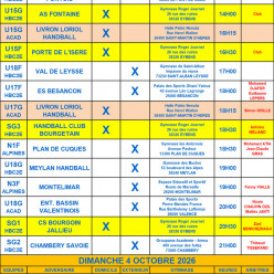 Planning des 3 et 4 octobre 2026